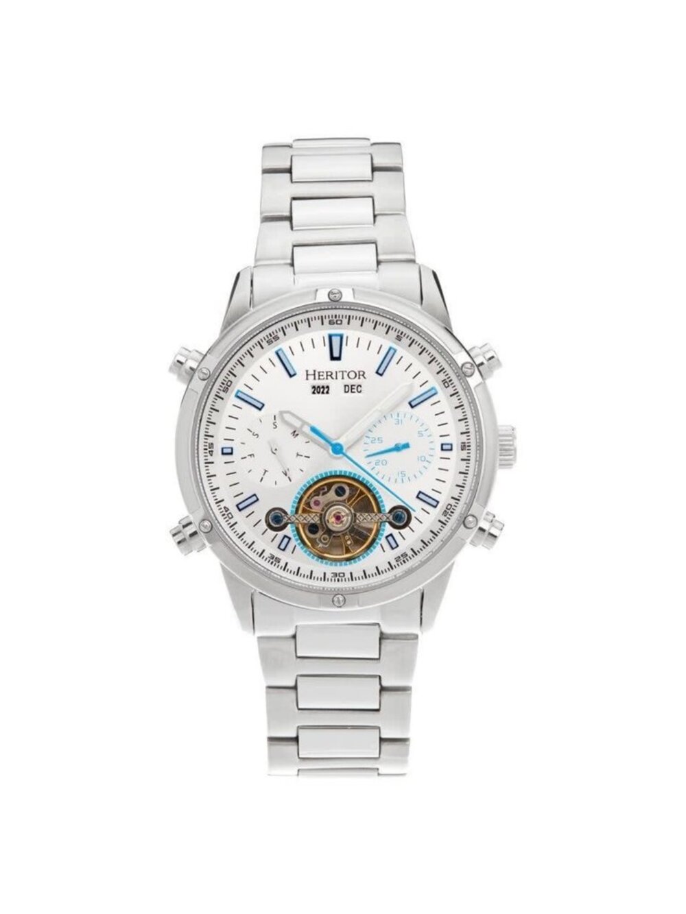 NWT Heritor Wilhelm Silver-tone Dial Men's Watch